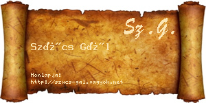 Szűcs Gál névjegykártya